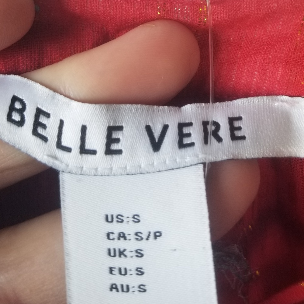 🆕️NWOT. BELLE VERE Pom Pom Like Tassel Blouse! - Picture 3 of 8